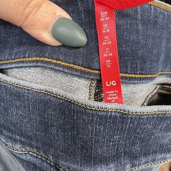 SPANX Distressed Denim High Rise Elastic Waist Jeggings SZ LG - Picture 5 of 6